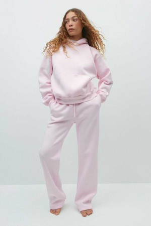 Women Gina Tricot Basic Straight Sweatpants Pink | 18QMNSTDO