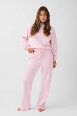 Women Gina Tricot Basic Straight Sweatpants Pink | 14JMFUGOD