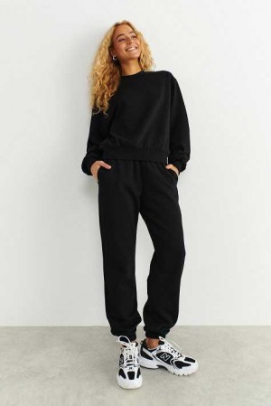 Women Gina Tricot Basic Sweatpants Black | 91NIGYTXP