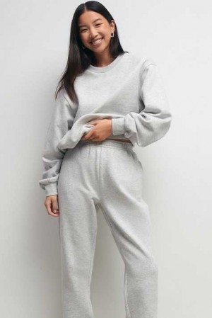 Women Gina Tricot Basic Sweatpants Grey | 63YHGLFUQ