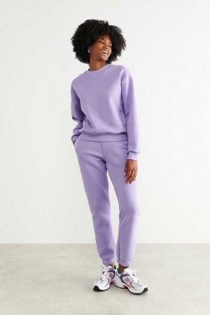 Women Gina Tricot Basic Sweatpants Purple | 16GUQJEVT