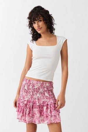 Women Gina Tricot Boho Smock Skirts Pink | 20VGEBDLT