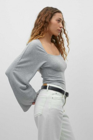 Women Gina Tricot Bolero Top Grey | 97NFBIXAV