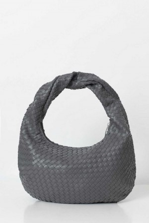 Women Gina Tricot Braided Shoulder Bag Grey | 98OYCKGTF
