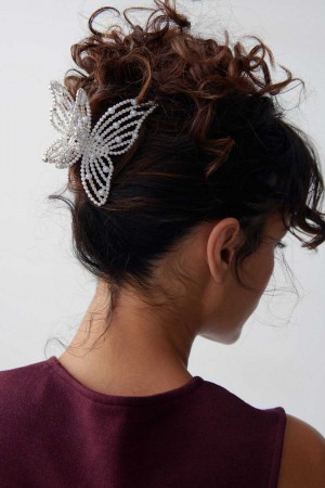Women Gina Tricot Hair Clips Grey | 95UDTBFXO