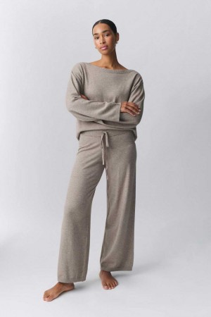 Women Gina Tricot Homewear Trousers Beige | 17MFEYPVH