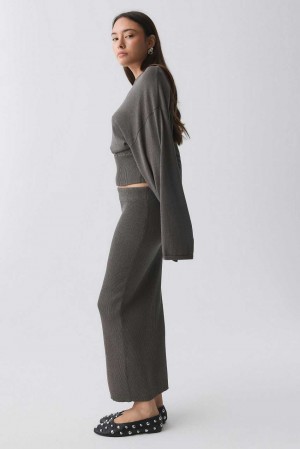 Women Gina Tricot Knitted Metallic Skirts Beige | 15SBEPZFW