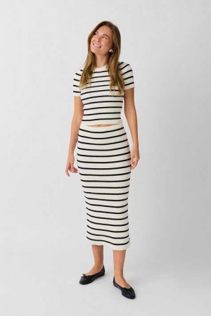 Women Gina Tricot Knitted Skirts Black | 25LHGPFWE