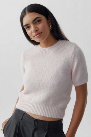 Women Gina Tricot Knitted Sweaters Pink | 75IOWLVQT