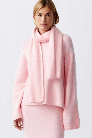 Women Gina Tricot Knitted Sweaters Pink | 78IPGWCOR