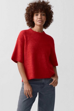 Women Gina Tricot Knitted Sweaters Red | 05VKSLIYC
