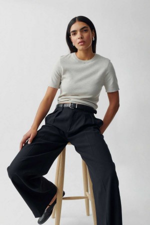 Women Gina Tricot Knitted Sweaters White | 69NVEOWTI