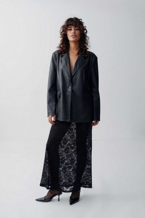 Women Gina Tricot Lace Skirts Black | 05DXEQWRS
