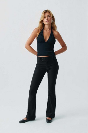 Women Gina Tricot Low Rise Bootcut Trousers Black | 23YPACUGL
