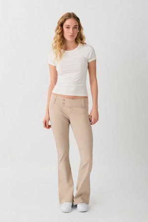 Women Gina Tricot Low Rise Bootcut Trousers White | 26MQDZKTO
