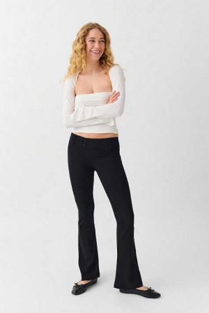 Women Gina Tricot Low Rise Bootcut Trousers Black | 03RGOAJID
