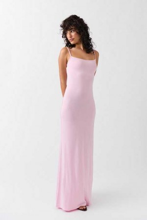 Women Gina Tricot Maxi Slip Dress Pink | 67SLTFMWH