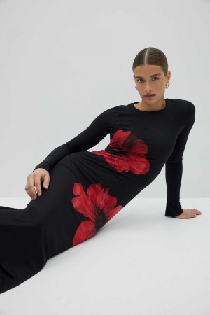 Women Gina Tricot Mesh Dress Black | 76WGHIADF