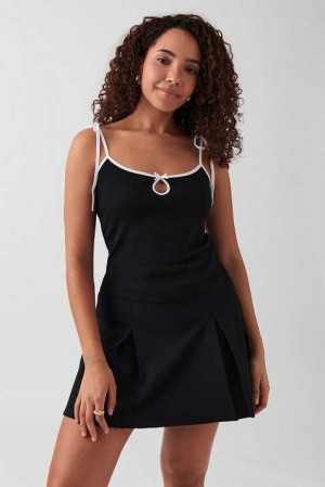 Women Gina Tricot Mini Skirts Black | 89ZULJATW