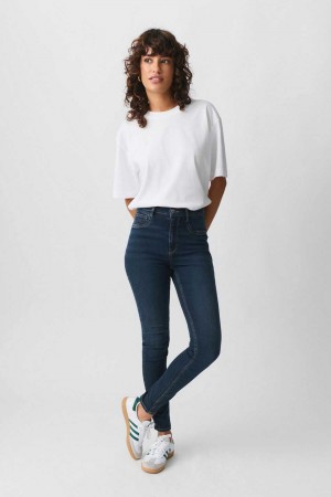 Women Gina Tricot Molly High Waist Jeans Blue | 94QGKMOWV