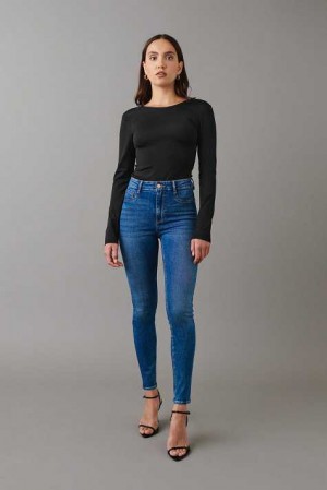 Women Gina Tricot Molly High Waist Jeans Purple | 24HJAWDVK