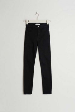 Women Gina Tricot Molly Petite High Waist Jeans Black | 79XIKUVWL