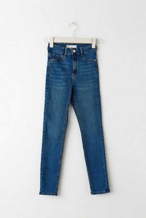 Women Gina Tricot Molly Petite High Waist Jeans Purple | 37UDVGXNM