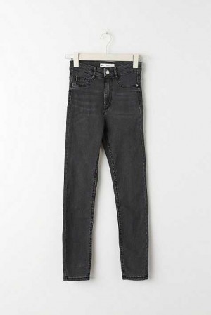 Women Gina Tricot Molly Petite High Waist Jeans Grey | 51GNJUAED