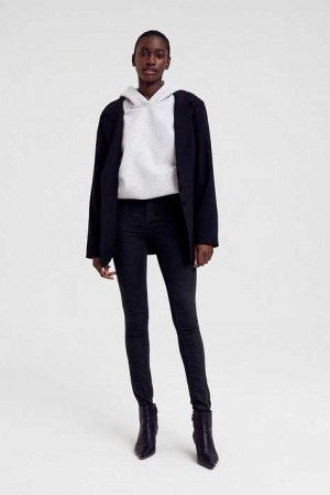 Women Gina Tricot Molly Tall High Waist Jeans Black | 71XZILVYO