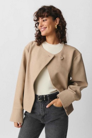 Women Gina Tricot One Button Jacket White | 07YJZHEBP