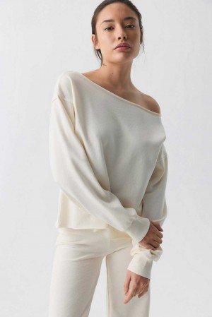 Women Gina Tricot One Shoulder Sweaters Beige | 27BDYEMWP