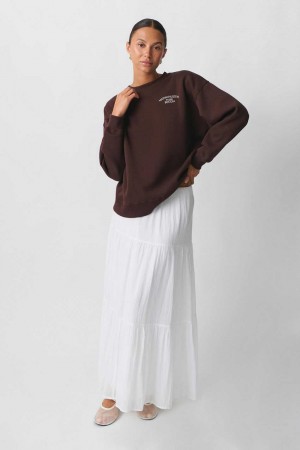 Women Gina Tricot Printed Sweaters Brown | 34IYDUBOT