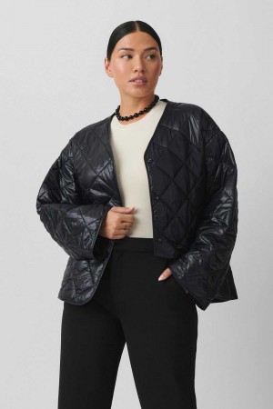 Women Gina Tricot Quilted Jacket Black | 40PRVTOJU