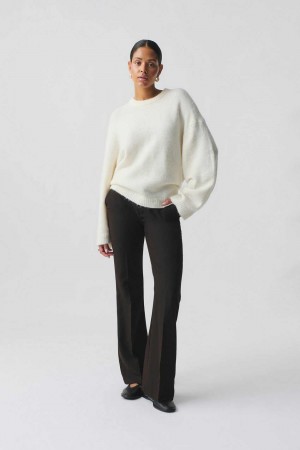 Women Gina Tricot Relaxed Bootcut Trousers Brown | 83MGAWRUS