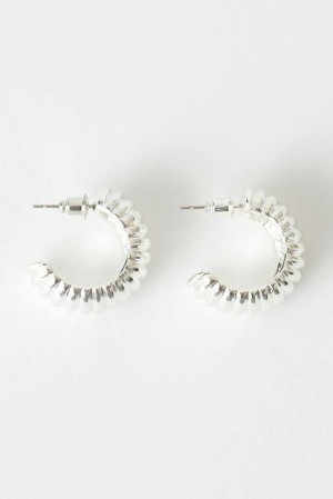 Women Gina Tricot Rhinestone Earrings Silver | 60FUJPHKO