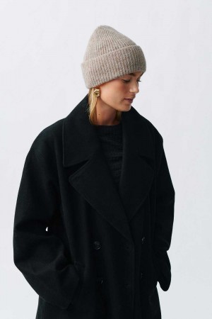 Women Gina Tricot Rib Beanie Beige | 30BIXPAGW