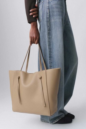 Women Gina Tricot Shopper Bag Beige | 80SDJEZTV