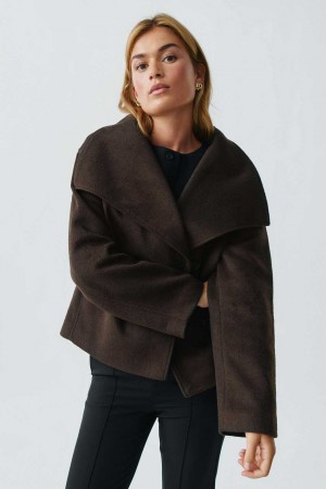Women Gina Tricot Short Jacket Brown | 98VKZAENU