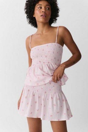 Women Gina Tricot Short Smock Skirts White | 62OFTNCXR