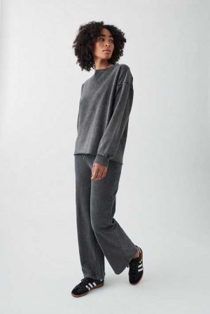 Women Gina Tricot Slim Low Waist Sweatpants Black | 27OJEVKHQ