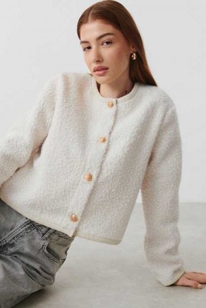 Women Gina Tricot Soft Jacket White | 94AKUXOLG