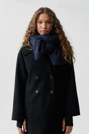 Women Gina Tricot Soft Knitted Scarf Blue | 02NYCEVSL