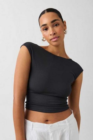 Women Gina Tricot Soft Touch Open Back Top Beige | 54NMPLATS