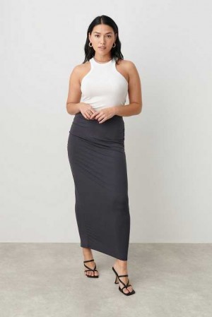 Women Gina Tricot Soft Touch Ruched Skirts Beige | 61AVYKLHI
