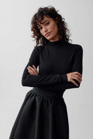 Women Gina Tricot Soft Touch Sweaters Black | 01EGZNQRS
