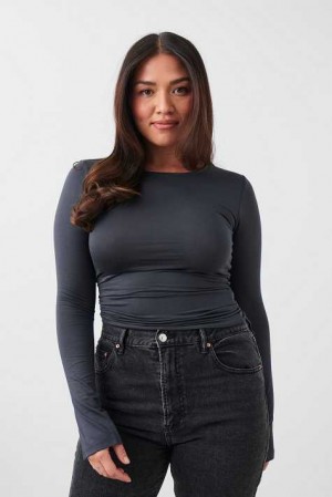 Women Gina Tricot Soft Touch Sweaters Grey | 64BAOMLCS