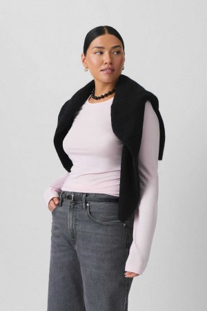 Women Gina Tricot Soft Touch Sweaters Pink | 84TIPLJHS