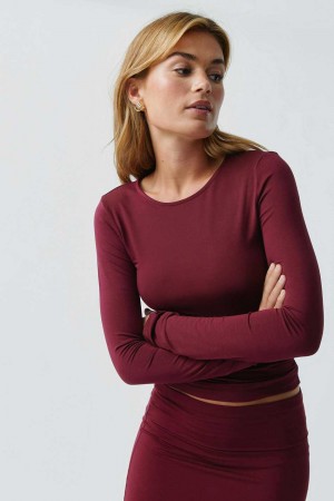 Women Gina Tricot Soft Touch Sweaters Red | 39XNTKJLD
