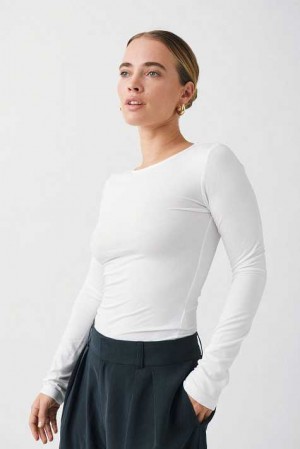 Women Gina Tricot Soft Touch Sweaters White | 92QVPUIGA