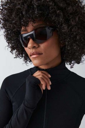 Women Gina Tricot Sporty Sunglasses Beige | 01JMHSXTP